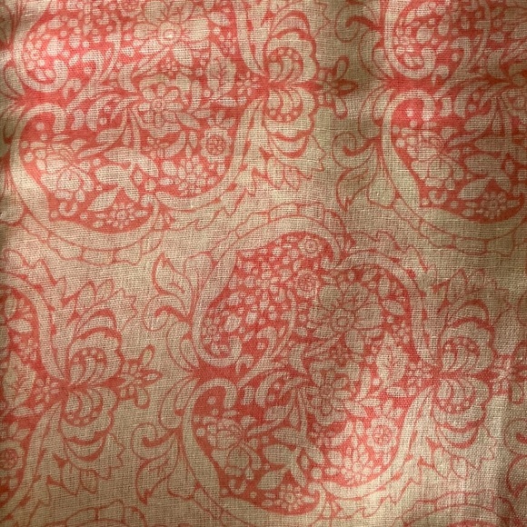 π Romantic Patten Long Scarf, Light Yellow & Coral - Picture 2 of 4